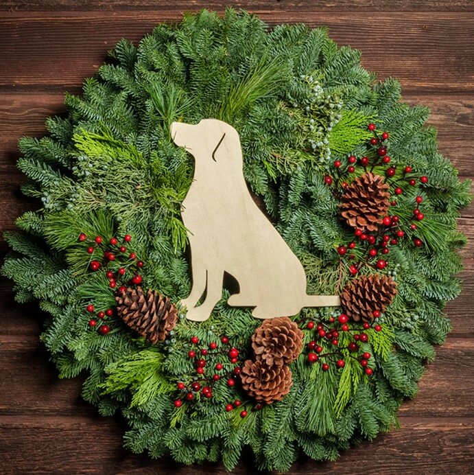 Golden Retriever Holiday wreath